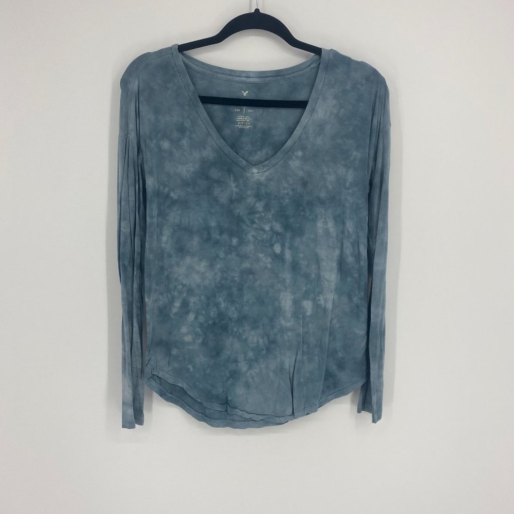 American Eagle | Blue Tie Die Soft & Sexy Top S